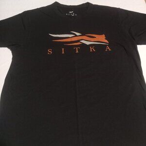 Sitka Men's Icon SS T Shirt Size L Black/Orange 600087